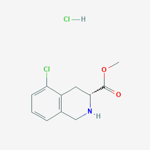 molecular formula C11H13Cl2NO2 B13589906 methyl(3R)-5-chloro-1,2,3,4-tetrahydroisoquinoline-3-carboxylatehydrochloride 