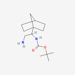 molecular formula C14H26N2O2 B13589936 tert-butylN-(2-amino-1-{bicyclo[2.2.1]heptan-1-yl}ethyl)carbamate 