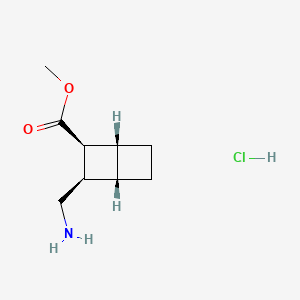 molecular formula C9H16ClNO2 B13589948 rac-methyl(1R,2S,3R,4S)-3-(aminomethyl)bicyclo[2.2.0]hexane-2-carboxylatehydrochloride 