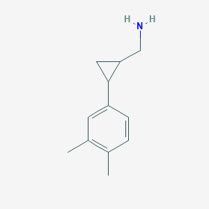 molecular formula C12H17N B13589959 (2-(3,4-Dimethylphenyl)cyclopropyl)methanamine 