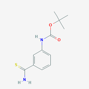 molecular formula C12H16N2O2S B13589988 Tert-butyl (3-carbamothioylphenyl)carbamate 