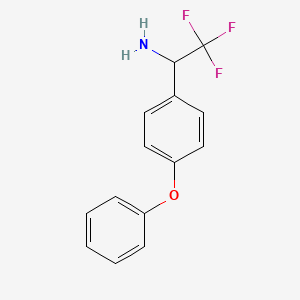 molecular formula C14H12F3NO B13590027 2,2,2-Trifluoro-1-(4-phenoxyphenyl)ethan-1-amine 