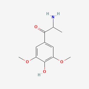 molecular formula C11H15NO4 B13590028 2-Amino-1-(4-hydroxy-3,5-dimethoxyphenyl)propan-1-one 