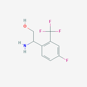 molecular formula C9H9F4NO B13590043 (RS)-2-Amino-2-(4-fluoro-2-trifluoromethyl-phenyl)-ethanol 