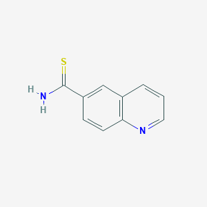 molecular formula C10H8N2S B13590085 Quinoline-6-carbothioamide 