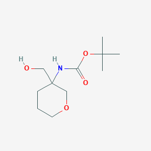 molecular formula C11H21NO4 B13590101 tert-butylN-[3-(hydroxymethyl)oxan-3-yl]carbamate 