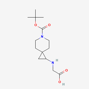 molecular formula C14H24N2O4 B13590136 2-({6-[(Tert-butoxy)carbonyl]-6-azaspiro[2.5]octan-1-yl}amino)acetic acid 