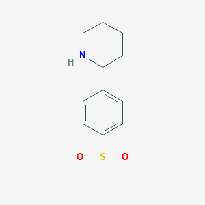 molecular formula C12H17NO2S B13590137 2-(4-Methanesulfonylphenyl)piperidine 