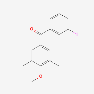 molecular formula C16H15IO2 B1359031 3,5-Dimethyl-3'-iodo-4-methoxybenzophenone CAS No. 951884-47-2