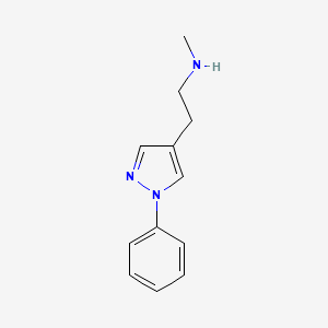 molecular formula C12H15N3 B13590492 n-Methyl-2-(1-phenyl-1h-pyrazol-4-yl)ethan-1-amine 