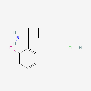 molecular formula C11H15ClFN B13590499 1-(2-Fluorophenyl)-3-methylcyclobutan-1-amine hydrochloride 