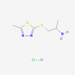 molecular formula C6H12ClN3S2 B1359095 1-((5-Methyl-1,3,4-thiadiazol-2-yl)thio)propan-2-amine hydrochloride 