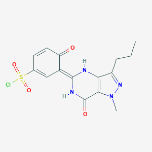 molecular formula C15H15ClN4O4S B135911 Demethylpiperazinyl Desethyl Sildenafil Sulfonyl Chloride CAS No. 139756-27-7