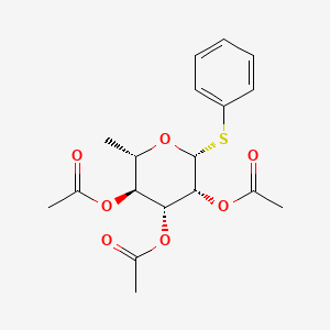 molecular formula C18H22O7S B1359131 beta-L-Mannopyranoside, phenyl 6-deoxy-1-thio-, 2,3,4-triacetate 