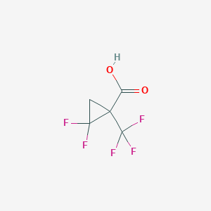 molecular formula C5H3F5O2 B13591498 2,2-Difluoro-1-(trifluoromethyl)cyclopropane-1-carboxylic acid 