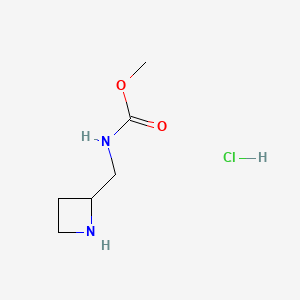 molecular formula C6H13ClN2O2 B13591533 methylN-[(azetidin-2-yl)methyl]carbamatehydrochloride 