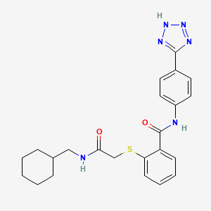 molecular formula C23H26N6O2S B13591562 2-({[(cyclohexylmethyl)carbamoyl]methyl}sulfanyl)-N-[4-(1H-1,2,3,4-tetrazol-5-yl)phenyl]benzamide 
