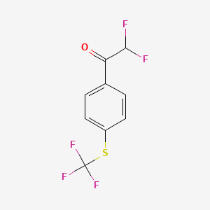 molecular formula C9H5F5OS B13591652 2,2-Difluoro-1-(4-trifluoromethylsulfanyl-phenyl)-ethanone 