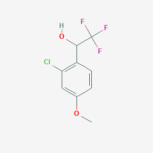 molecular formula C9H8ClF3O2 B13591667 1-(2-Chloro-4-methoxyphenyl)-2,2,2-trifluoroethan-1-ol 