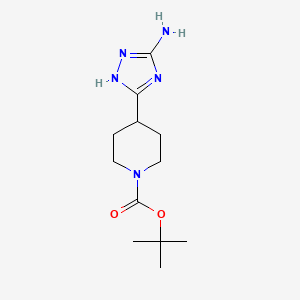 molecular formula C12H21N5O2 B13591668 tert-butyl4-(5-amino-1H-1,2,4-triazol-3-yl)piperidine-1-carboxylate 