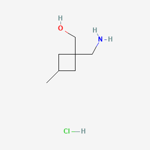 molecular formula C7H16ClNO B13591695 [1-(aminomethyl)-3-methylcyclobutyl]methanolhydrochloride,Mixtureofdiastereomers 