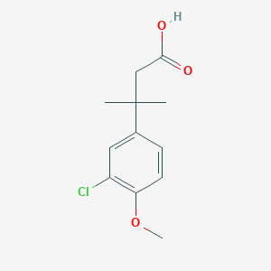 molecular formula C12H15ClO3 B13591732 3-(3-Chloro-4-methoxyphenyl)-3-methylbutanoic acid 