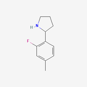 molecular formula C11H14FN B13591745 2-(2-Fluoro-4-methylphenyl)pyrrolidine 