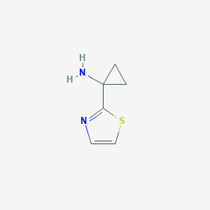molecular formula C6H8N2S B13591750 1-(Thiazol-2-yl)cyclopropan-1-amine 