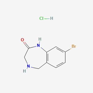 molecular formula C9H10BrClN2O B13591783 8-bromo-2,3,4,5-tetrahydro-1H-1,4-benzodiazepin-2-onehydrochloride 