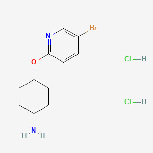 molecular formula C11H17BrCl2N2O B13591784 Rac-(1r,4r)-4-[(5-bromopyridin-2-yl)oxy]cyclohexan-1-aminedihydrochloride,trans 