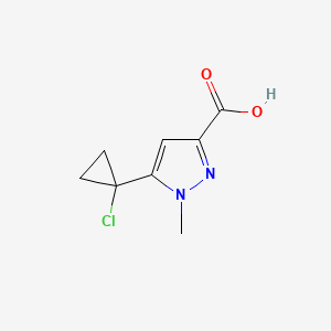 molecular formula C8H9ClN2O2 B13591789 5-(1-chlorocyclopropyl)-1-methyl-1H-pyrazole-3-carboxylicacid 