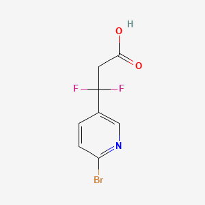 molecular formula C8H6BrF2NO2 B13591803 3-(6-Bromopyridin-3-yl)-3,3-difluoropropanoic acid 