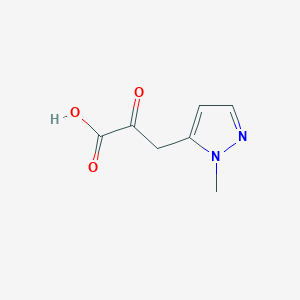 molecular formula C7H8N2O3 B13591813 3-(1-methyl-1H-pyrazol-5-yl)-2-oxopropanoic acid 