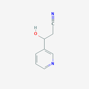 molecular formula C8H8N2O B13591871 3-Hydroxy-3-(pyridin-3-yl)propanenitrile 