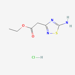molecular formula C6H10ClN3O2S B13591875 Ethyl2-(5-amino-1,2,4-thiadiazol-3-yl)acetatehydrochloride 