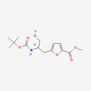 molecular formula C14H21NO6 B13591888 Methyl5-(2-{[(tert-butoxy)carbonyl]amino}-3-hydroxypropyl)furan-2-carboxylate 