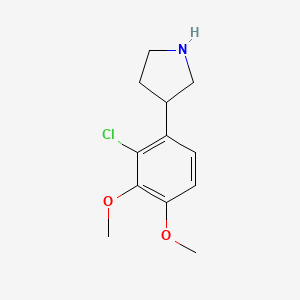 molecular formula C12H16ClNO2 B13591892 3-(2-Chloro-3,4-dimethoxyphenyl)pyrrolidine 