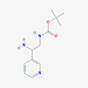 molecular formula C12H19N3O2 B13591908 tert-butyl N-[2-amino-2-(pyridin-3-yl)ethyl]carbamate 