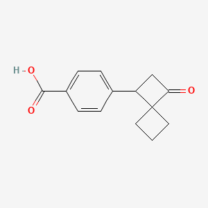 molecular formula C14H14O3 B13591932 4-{3-Oxospiro[3.3]heptan-1-yl}benzoicacid 