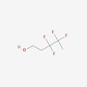 molecular formula C5H8F4O B13591940 3,3,4,4-Tetrafluoropentan-1-ol 