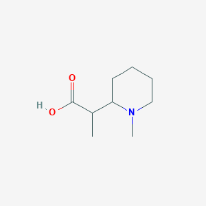 molecular formula C9H17NO2 B13592035 2-(1-Methylpiperidin-2-yl)propanoic acid 