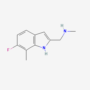 molecular formula C11H13FN2 B1359206 1-(6-氟-7-甲基-1H-吲哚-2-基)-N-甲基甲胺 CAS No. 883531-68-8