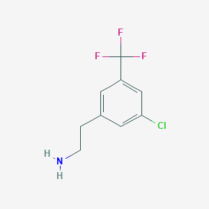 molecular formula C9H9ClF3N B13592061 2-[3-Chloro-5-(trifluoromethyl)phenyl]ethanamine 