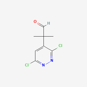molecular formula C8H8Cl2N2O B13592062 2-(3,6-Dichloropyridazin-4-yl)-2-methylpropanal 