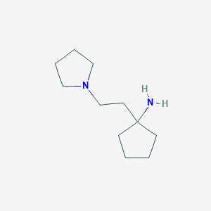 molecular formula C11H22N2 B13592065 1-(2-(Pyrrolidin-1-yl)ethyl)cyclopentan-1-amine 