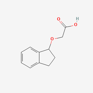 molecular formula C11H12O3 B13592101 2-(2,3-dihydro-1H-inden-1-yloxy)acetic Acid CAS No. 120681-01-8