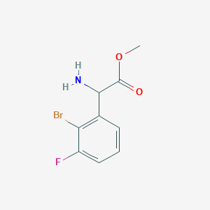 molecular formula C9H9BrFNO2 B13592188 Methyl 2-amino-2-(2-bromo-3-fluorophenyl)acetate 
