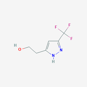 molecular formula C6H7F3N2O B13592217 3-Trifluoromethyl-1H-pyrazole-5-ethanol CAS No. 185853-95-6