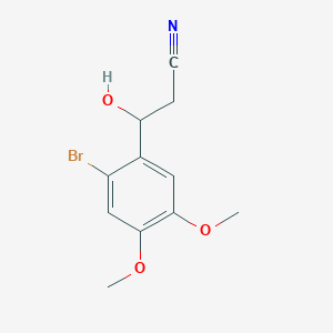 molecular formula C11H12BrNO3 B13592236 3-(2-Bromo-4,5-dimethoxyphenyl)-3-hydroxypropanenitrile 