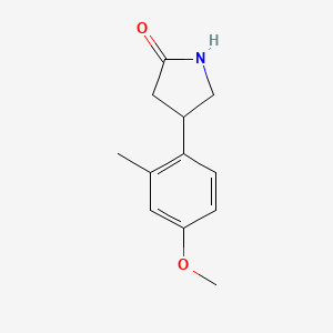 molecular formula C12H15NO2 B13592265 4-(4-Methoxy-2-methylphenyl)pyrrolidin-2-one 